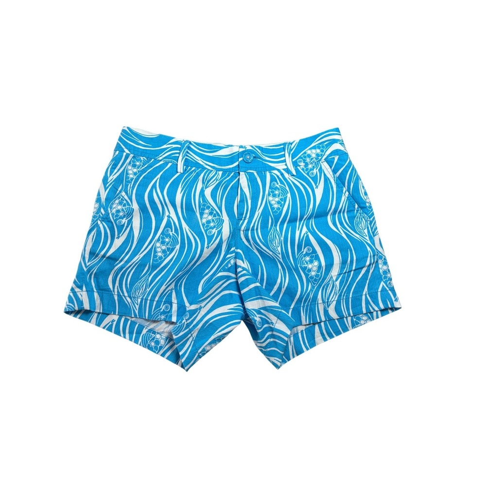 Lilly Pulitzer The Callahan Short Blue White Fish Print Shorts 6 Beach resort